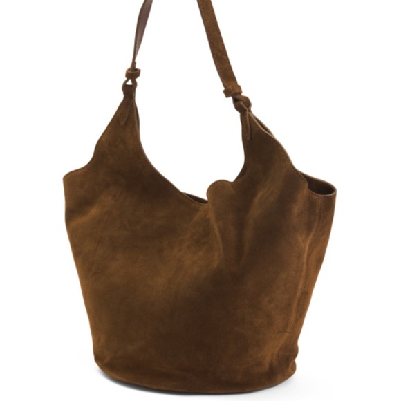 NWT VIOLA CASTELLANI Made In Italy Chocolate Suede Oval Bottom Hobo - Picture 4 of 13